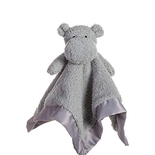 Image of Apricot Lamb Stuffed Animals Hippo Security Blanket Infant Nursery Character Blanket Luxury Snuggler Plush Baby Lovey(Hippo)