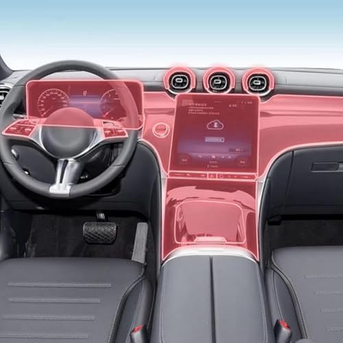 FDHWINGI Pellicola protettiva trasparente in TPU per interni auto, pellicola protettiva antigraffio per schermo LCD PPF, per Mercedes-Benz GLC W254 2023-2025