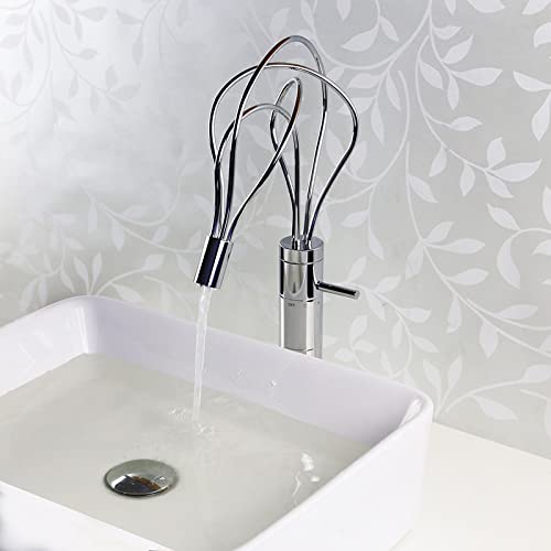 Robinet cascade LED en laiton chromé pour lavabo de salle de bain