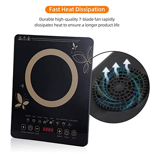 mewmewcat Fogão de indução eletrodomésticos inteligentes de cozinha 2200 w tela de toque inteligente