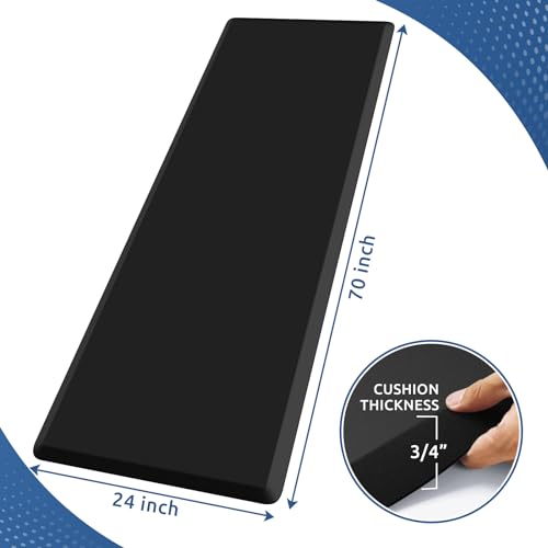 Image of 0.8 inch Thick Kitchen Mat Cushioned Anti Fatigue Rug Comfort Floor Mats | Water-Resistant, Non-Slip, Easy to Clean Comfort Floor Mat for Kitchen, Sink & Office, Multiple Colors & Sizes, 70 inch x 24 inch
