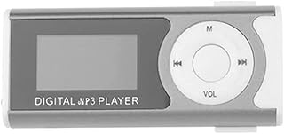 Domary Portátil Mini Leitor de Música MP3 Leitor MP3 de Metal com Tela LCD Luz LED Suporte TF Cartão de Memória MP3/WMA Formato de Áudio Prata