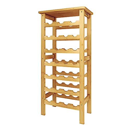 Dripex Range Bouteille, Casier à Vin à Bouteilles en Bambou - 7 Étagères - Range 27 Bouteille...