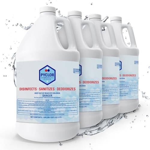 Pyclor Sodium Hypochlorite 6.15% Commercial Liquid Bleach - Water Treatment, Pressure Washing, Surface Cleaner Disinfectant (4 Gallons)
