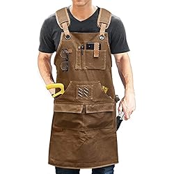 Equipo De Protección Personal De Un Carpintero Delantal Trabajo Hombre,Delantal de Carpintero Hombre, Delantal Herramientas de Trabajo Hombre 9 Bolsillos Lona Rncerada Duradera, Delantales Portaherramientas Regalo para Delantal Carpinteros