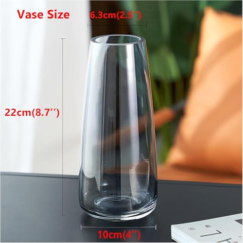 Image of Mahganya Decorative Glass Vase for Flowers Plants Home Decor Office Living Table Decorations, Vases for Home Decor, Luster Glass Vase, Heavy Weight, Sturdy (Smoke Black)