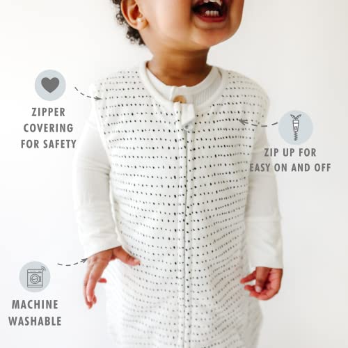 Tealbee Dreamsuit: Toddler Sleep Sack With Feet 12-18 Months, 18-24 Months - 1.5 Tog Winter Baby Wearable Blanket For Walkers - Bamboo, Organic Cotton Sleeping Bag (12M-2T) - Brushed Dots #TOP3