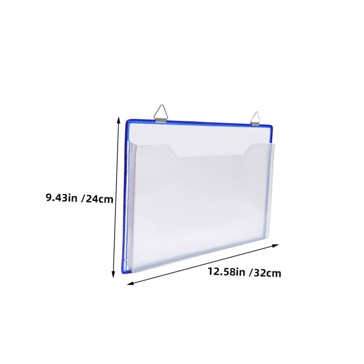 HOMSFOU 2pcs Hanging File Organizer Bag Clear File Folder for Documents Wall Mounted Storage for Home Office School Use Convenient Display Pouch