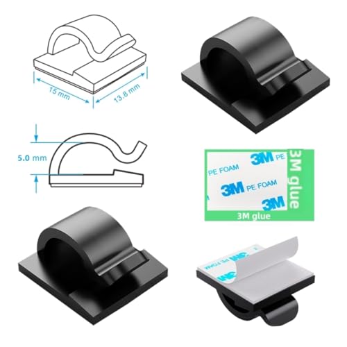 Image of Cute Whale Cable Clips (30 Pack, Black) | Decorative 3M Adhesive Wire Organizers for a Tidy & Fun Workspace