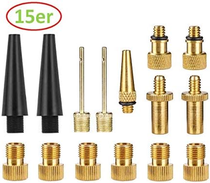 TuoTu Bike Valve Adapter Ball Pump Needle Nozzle Kit15pcs