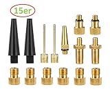 TuoTu Bike Valve Adapter Ball Pump Needle Nozzle Kit，15pcs