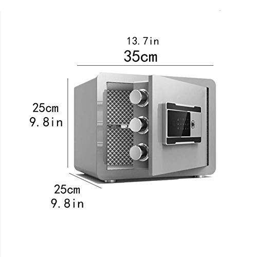 XBTGS Gabinete de llaves doble resistente al fuego e impermeable para documentos de identificación, documentos A4, ordenadores portátiles, joyas, 35, 25 y 25 cm, negro, A, dorado, A