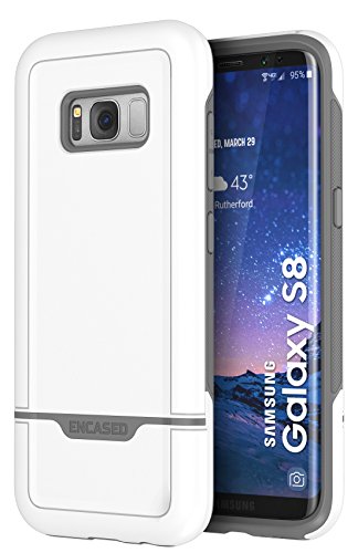 Galaxy S8 Case White - Protective Dual Layer Tough Phone Cases (Rebel Series by Encased) (Samsung Galaxy S8)
