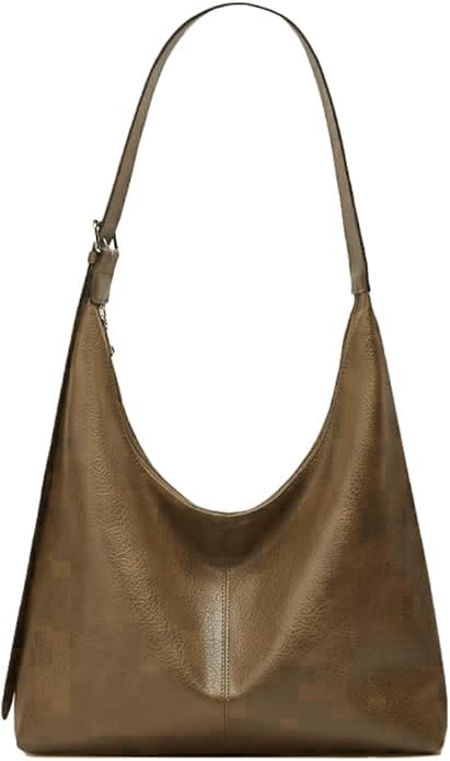 Image of Slouchy Tote Bags for Women Retro Vegan Leather Shoulder Crossbody Bag Faux Leather Handbag Purse Satchel Soft Leather Bag
