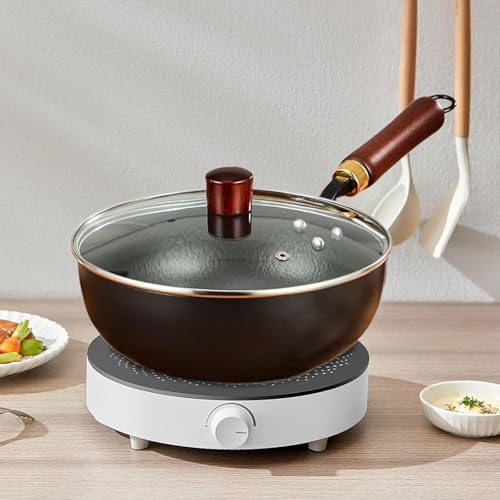 Wok chino con mango de madera sin tapa miniatura 4