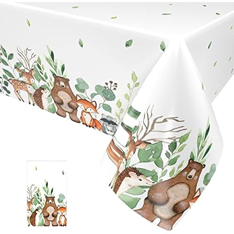 Paready Woodland Animals Tablecloth for Parties Cover