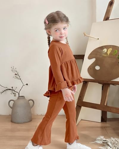 Image of Weebaby Baby Girl Clothes Infant Toddler Girl Clothing Ruffle Shirt High Low Top Floral Allover Pant Little Girls Clothes