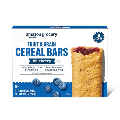 Amazon Grocery, Blueberry Fruit & Grain Cereal Bars, 1.3 Oz, 8 Ct (Previously Fresh Brand, Packaging...