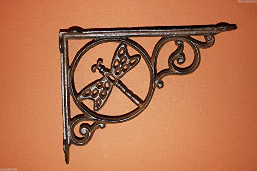 Southern Metal 1 Dragonfly Mailbox Post Accent Brackets, Cast Iron 9 inch, (Mailbox & Post not Included) - B-10