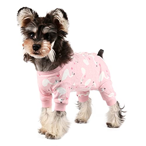 Image of Dog Recovery Suit Female Male Dog Onesie for Surgery, Fit for Small Dogs Breed Dogs Surgical Suit After Surgery Pink Swan /XS