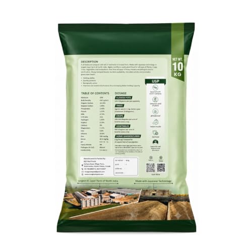 Image of Organic Potting Soil Mix for Plants10 KG | Odorless Murgi Compost Khad Fertilizer for Home Garden| Nutrient Rich Chicken Manure with 17 Essential Nutrients