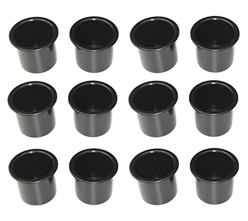 Image of 2 7 /8 Black Plastic Drop in Cup Holder, Poker, Blackjack or Pool Tables, Boats, RV's, Patios, Cars, Decks, Trailers or Tables. (12)