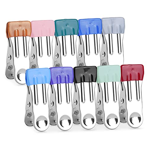OSDUE Pinces à Linge, 10 PCS Pinces Robustes pour Suspendre Les Vêtements, Pince Solides en Acier Inoxydable pour Vêtements, Travaux Manuels, Serviette de...