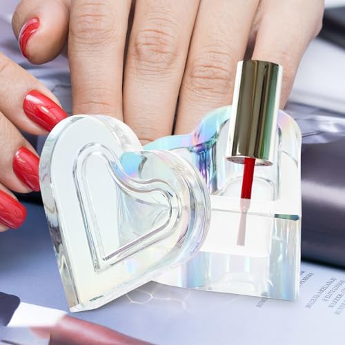 Recipiente de cristal en forma de corazón para manicura miniatura 5