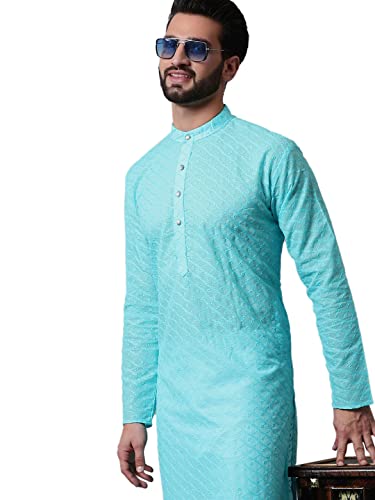 Image of Jompers Men's Regular Fit Cotton Embroidered Kurta Set