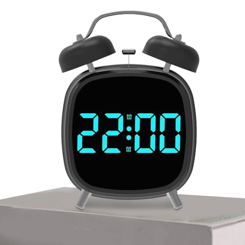 Reloj despertador para personas que duermen pesadamente, reloj digital fuerte | con máquina de ruido de luz LED portátil para exteriores, aula, guardería, baño, cocina, sala de estar, cama