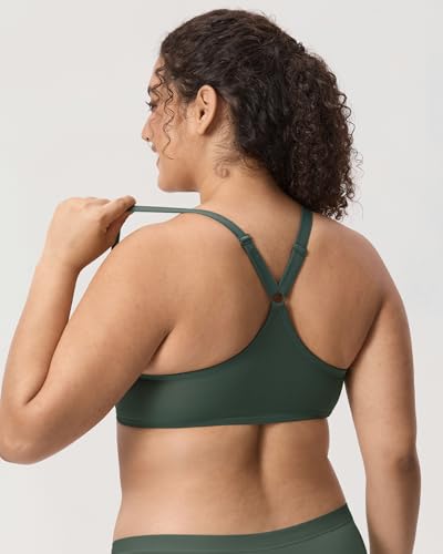 Image of DELIMIRA Women's Front Closure Racerback Bras | Plus Size, Full Coverage, Lace, Underwire, No Padding Unlined