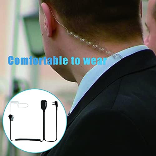 Retevis EAK005 Walkie Talkie Earpiece Compatible with 2 Way Radios Retevis RT619 RT622 RT668 RT24 Baofeng UV 5R 888s eSynic Clearer Sound Two Way Radio Headset with Acoustic Tube Coil Design (2 PCS)