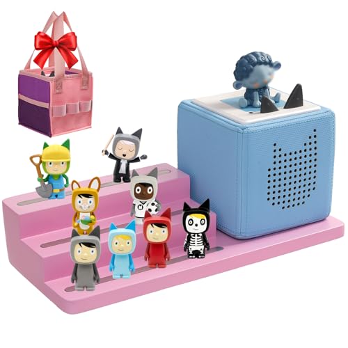 Image of for TonieBox Shelf, 3-Tier Tonie Shelf Come with Pink Carrying Bag Toni Shelf Compatible with Toniesbox 1 and Toniesbox 2 Desktop Display Storage Rack for 15 Tonies Figures(Pink)