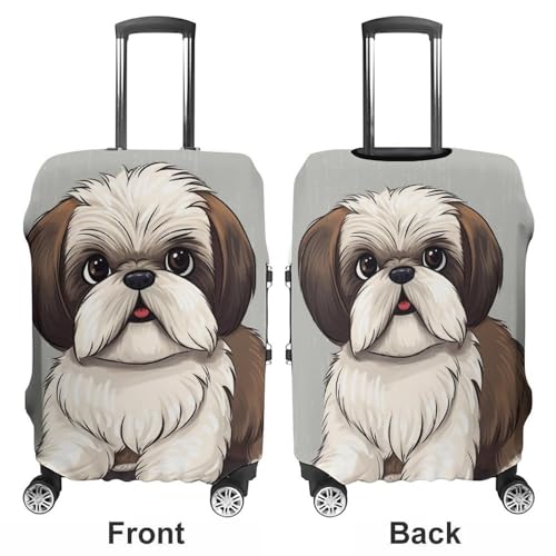Shih Tzu Dog Luggage Cover, Washable Elastic Suitcase Cover Protector Fit 18-32 Inch Luggage3