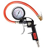 PowRyte Works Pistol Grip Tire Inflator with Dial Gauge, Air Inflator with Locking Air Chuck -100 PSI, Digital tire inflator