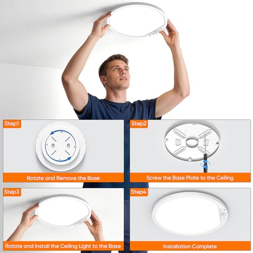 Image of Rechargeable Motion Sensor Ceiling Light, 12000mAh Battery Closet Light