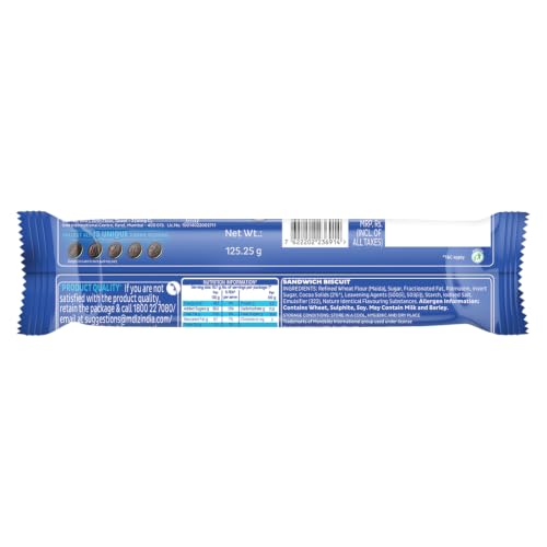 Image of Cadbury Oreo Vanilla Flavour Creme Sandwich Biscuit, 125.25 g (Maybe vary)
