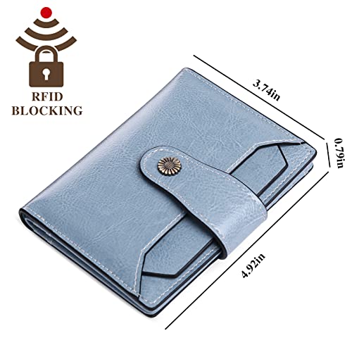 Image of FALAN MULE Small Wallet for Women Leather Bifold Compact RFID Blocking Small Womens Wallet