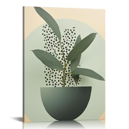 FUXIDURA Sage Green Wall Decor,Minimalist Boho wall art, Geometric with