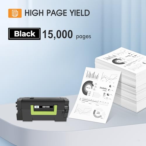 Image of 58D1H00 Black High Yield Toner Cartridge for Lexmark MS821 MS823 58D1000