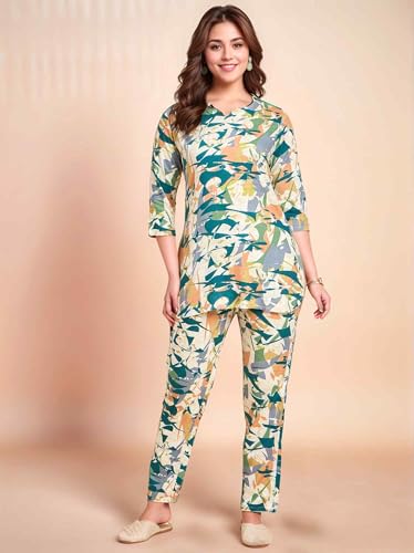 Image of RICHIK Women's Co-ord Set|Kurta Set for Women|Printed Kurta with Pant|Co-ord Set