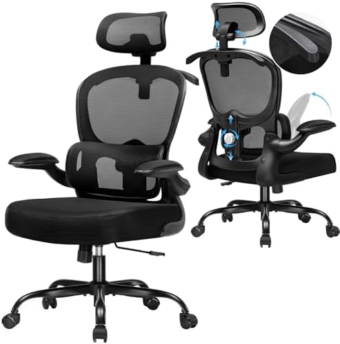 COMHOMA Chaise de Bureau Ergonomique, Fauteuil avec Appui-tête 3D...