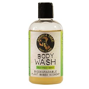 Joshua Tree 8 oz. Body Wash, Shampoo – Biodegradable Plant Based Eco Soap with Organic Ingredients (Tea Tree + Mint)