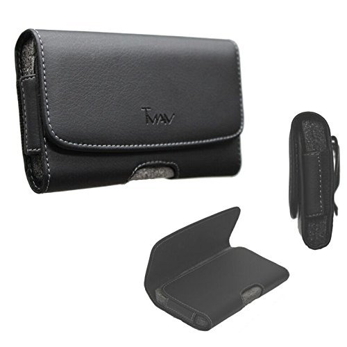 TMAN XL Size Leather Holster Carry Pouch case for HTC Desire 626 (fits The Phone with Otter Box/Dual Layer Hybrid Case)