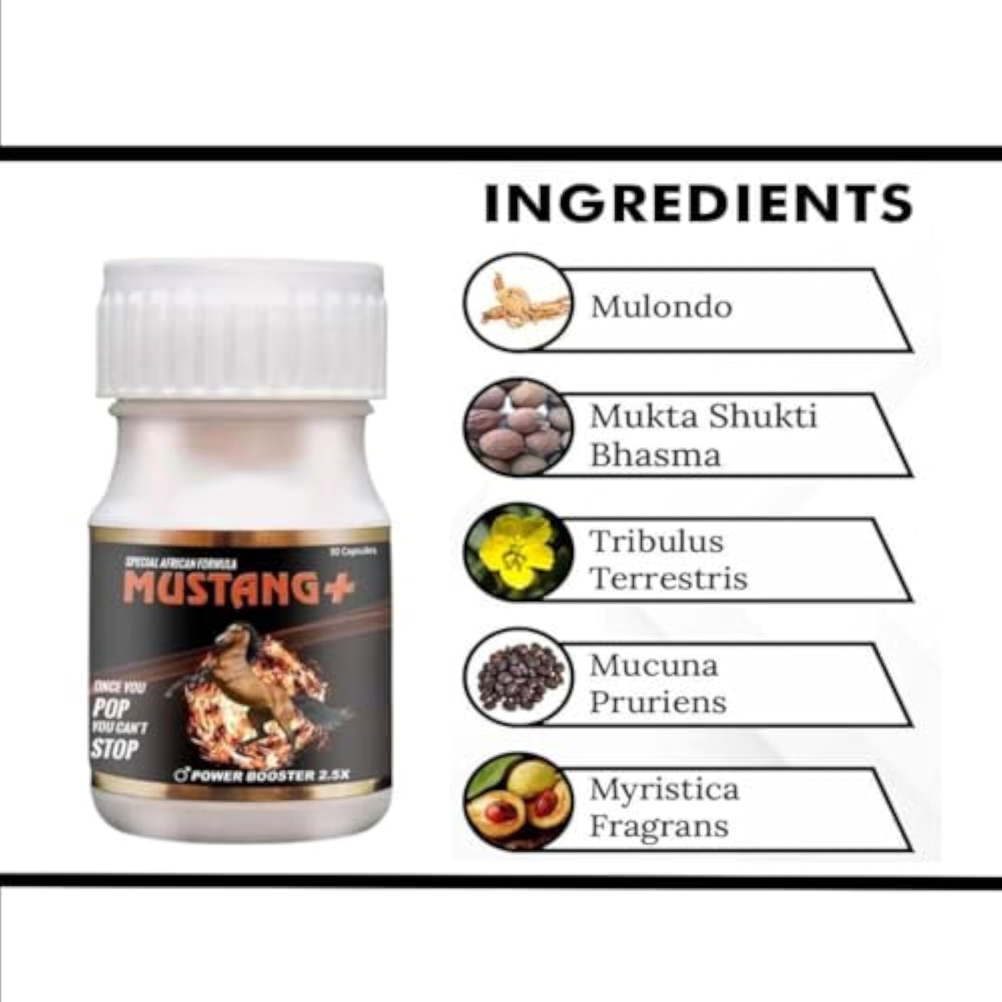 Mustang Plus Power Booster Capsules for Muscle Growth