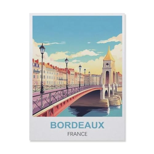 Plaque étain Pont de Bordeaux affiche métal anti-reflet pour déco murale
