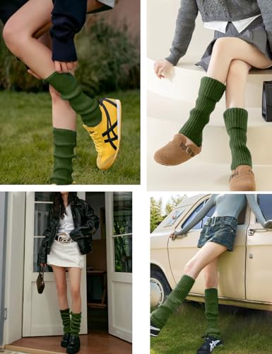 Image of v28 Women Warm Leg Warmers 80s Retro Party Costume Knit Ballet Neon Long Socks
