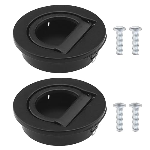 YINETTECH 2PCS Recessed Handles Zinc Alloy Flush Ring Pulls with Screws Invisible Door Knob for Cabinet Drawer Locker Door Boat/Yacht/Car Floor Hatch 40mm OD