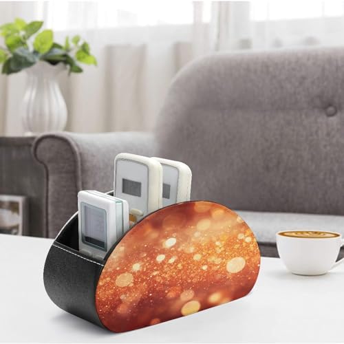 Support de télécommande en cuir orange avec 5 compartiments - 5