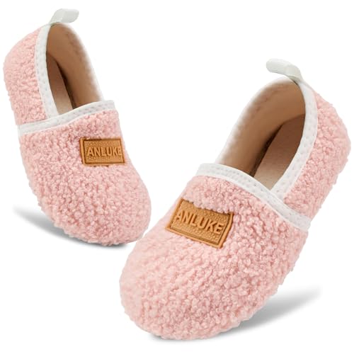 Image of ANLUKE Kids Toddler Slippers Boys Girls Indoor House Shoes Non-Slip Slippers Socks Outdoor Warm Walking Shoes